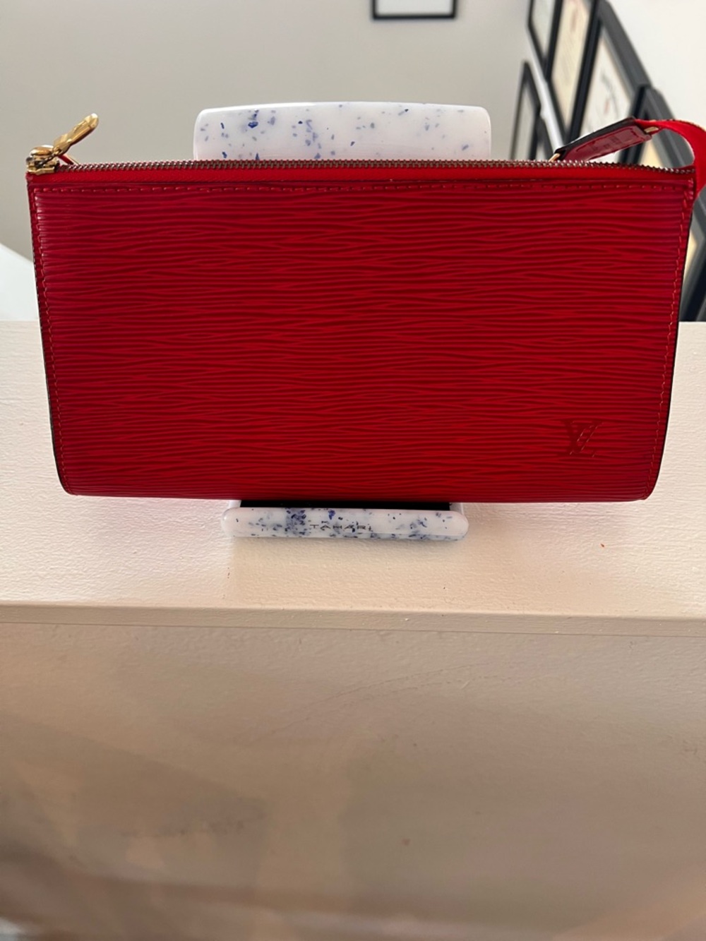 Louis Vuitton Red Epi Leather Wristlet